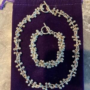 Elegant Silver Beaded Jewelry Set